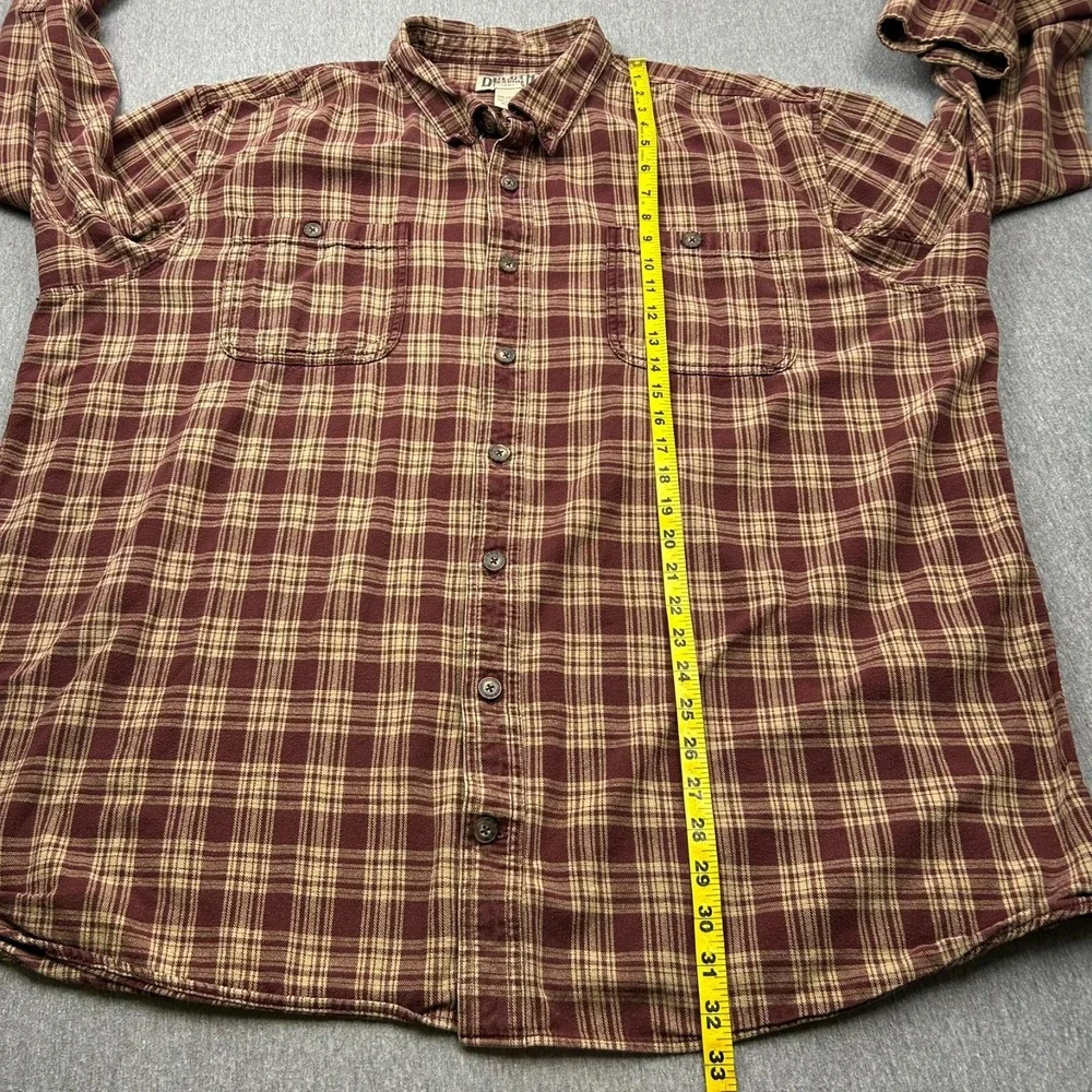 Duluth Trading Free Swingin Relaxed Fit‎ Flannel Shirt Mens 3XLT Long Sleeve Red
